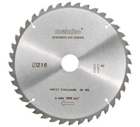 Metabo Piła Tarcza Do Drewna 216x30 Z40 WZ