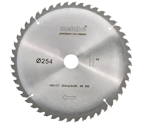 Metabo Piła Tarcza do Drewna 254x30 Z48 WZ