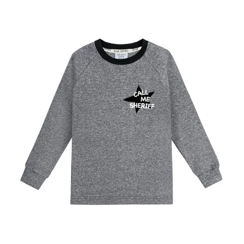 Longsleeve prążek KOT MELANŻ - CAT GREY MELANGE / RIB LONGSLEEVE