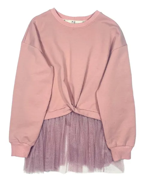 Tunika 235-24 TUNIC WH TULLE / PINK