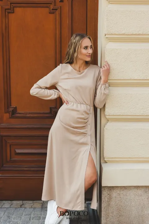 Sukienka BEŻOWA z wiskozy -50%