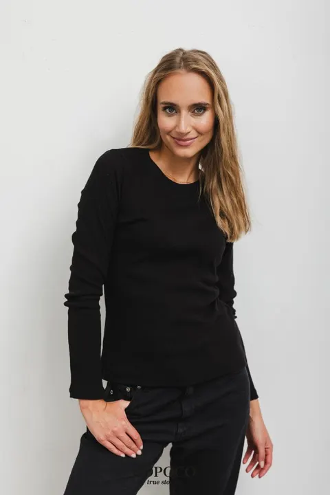 Longsleeve CZARNY prążkowany -50%