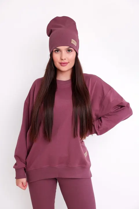 Bluza damska sweatshirt OVER rose brown