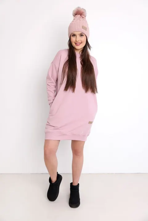 Sukienka damska ocieplana dress RIB pink