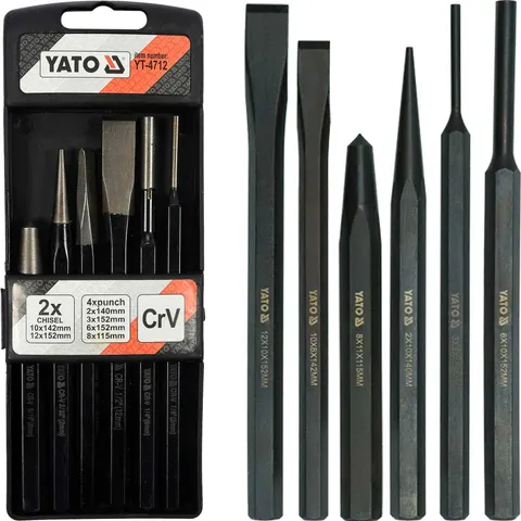 YATO ZESTAW PRZECINAKÓW I PUNKTAKÓW 6 CZĘŚCI YT-4712