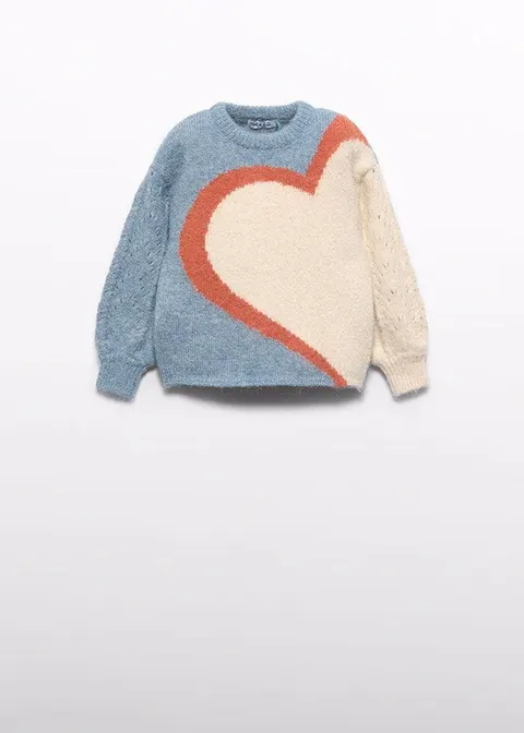Żakardowy sweter serduszko | Abel & Lula 14-05824-006