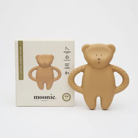 Gryzak z Naturalnego Kauczuku CAPPUCCINO miś 0 m+ MOONIE