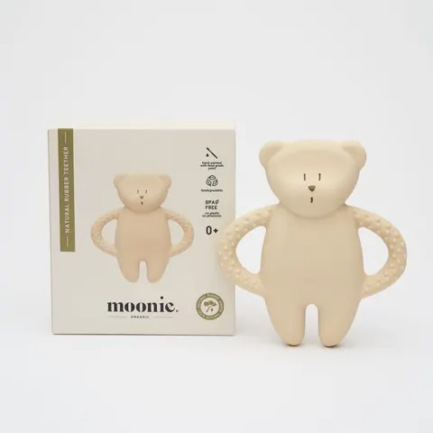 Gryzak z Naturalnego Kauczuku SAND miś 0 m+ MOONIE