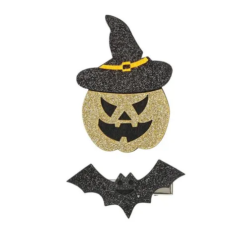Spinki do włosów Halloween dynia i nietoperz 2 szt. | Souza! 106509