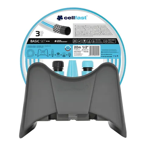 CELLFAST ZESTAW ZRASZAJĄCY BASIC 1/2" 20M + WIESZAK NA WĄŻ, 10-450