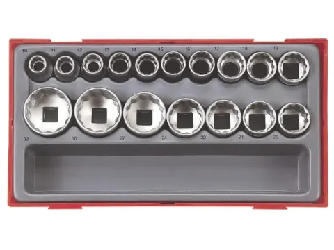 Zestaw nasadek dwunastokątnych , chwyt 1/2", 17szt. TT1217 03570207 TENGTOOLS