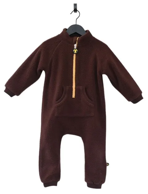 Kombinezon polarowy jednoczęściowy DARK BROWN / YELLOW