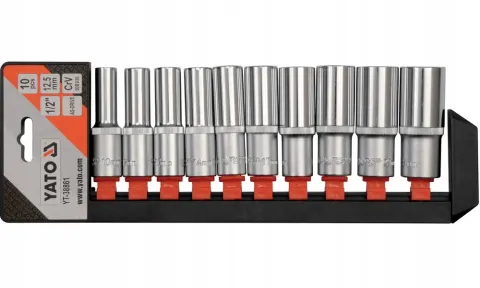 YATO ZESTAW NASADEK DŁUGICH 1/2" 10SZT. YT-38861