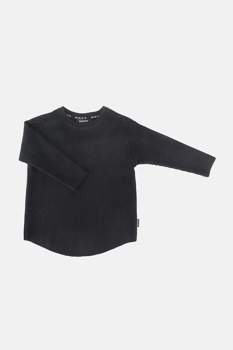 Bluzka BLACK RIBBED LONGSLEEVE