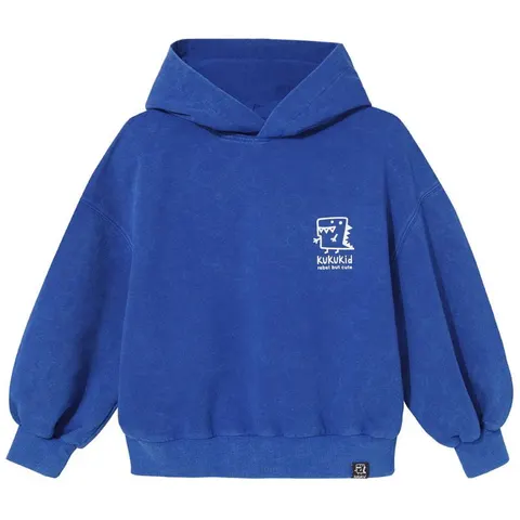 Bluza z kapturem Oversized Hoodie BLUE WITH LOGO