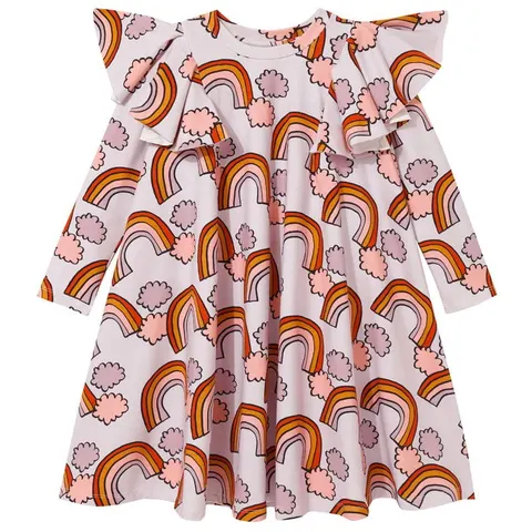 Sukienka Pompom Dress LILAC RAINBOW