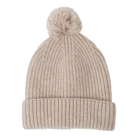 Czapeczka z wełny merino 100% beżowa Beige | Lodger