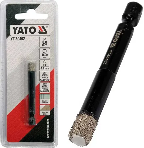 YATO WIERTŁO DIAMENTOWE DO GRESU 8MM HEX YT-60402