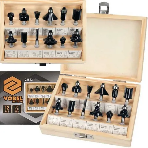 VOREL FREZY DO DREWNA TRZPIEŃ FI 6MM KPL. 12SZT 22552
