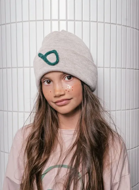 Czapka 600 MERINO BEIGE BEANIE beige B green