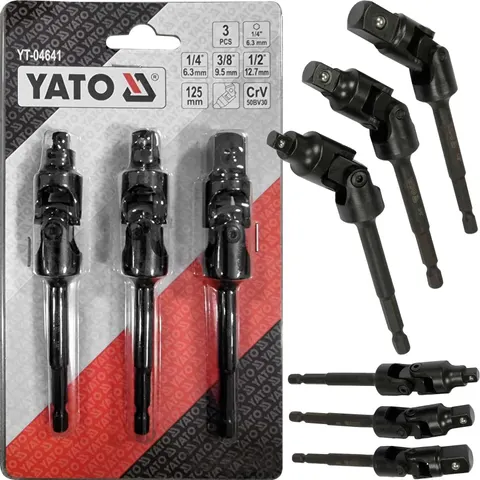 YATO ZESTAW ADAPTERÓW Z PRZEGUBEM 3SZT YT-04641