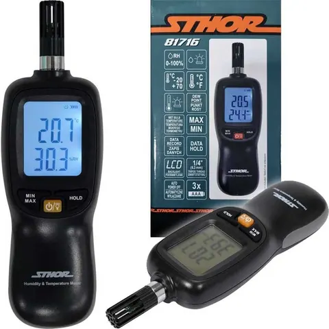 STHOR MIERNIK WILGOTNOŚCI, TERMOHIGROMETR -20°C~70°C, 0%~100%RH 81716