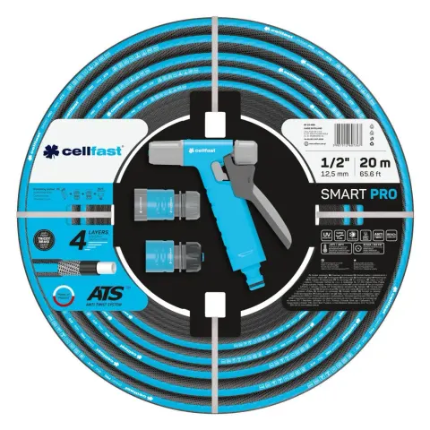 Zestaw do podlewania Smart – wąż 1/2 " 20 mb + zraszacz Hydron + złączki – Cellfast