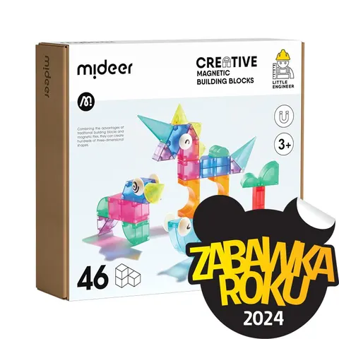 Klocki magnetyczne 3D 46 el. 3 lata+ mideer MD1407