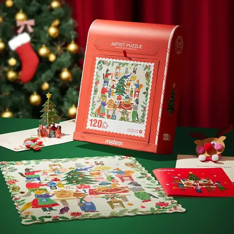Puzzle Artystyczne – Wymiana prezentów w Święta 120 el. 3 lata+ mideer MD4282