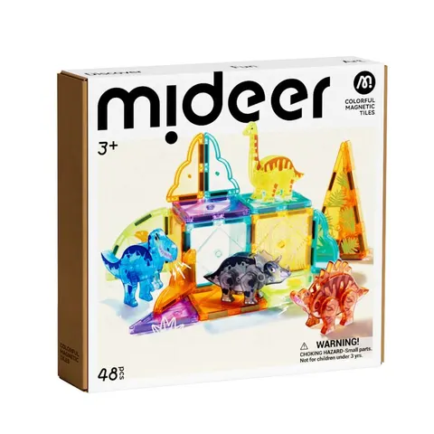 Klocki magnetyczne - Dinozaury 48 el. 3 lata+ mideer MD1499