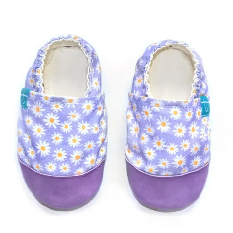 Kapcie ze skórzaną podeszwą i noskiem VIOLET DAISY