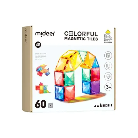 Klocki magnetyczne 60 el. 3 lata+ mideer CT1210