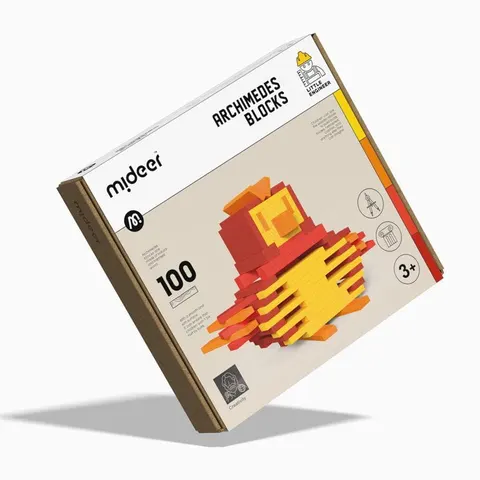 Drewniane klocki – Archimedes Gama ciepła 100 el. 3 lata+ mideer MD1144