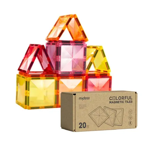 Klocki magnetyczne – Gama ciepła 20 el. 3 lata+ mideer MD6396