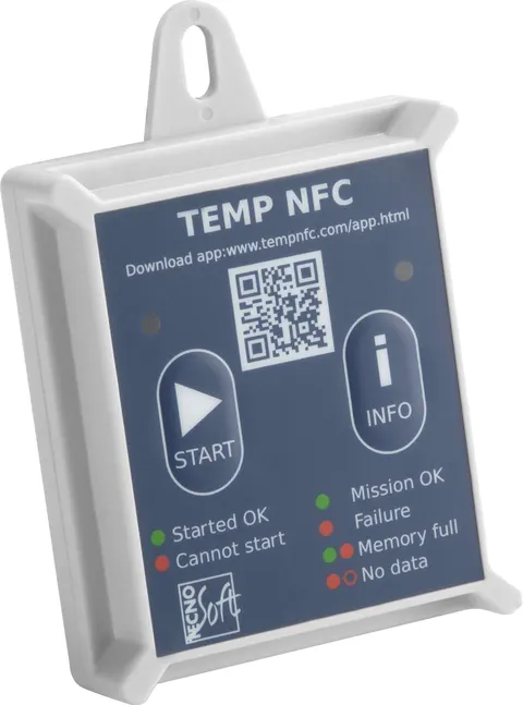 Tecnosoft TempNFC RC TS01TNFCR – rejestrator temperatury z NFC w sztywnej obudowie