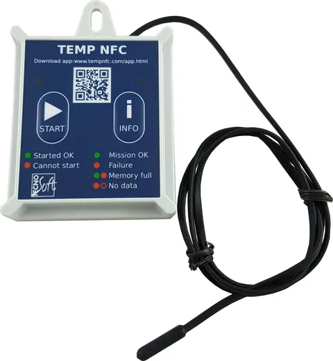 Tecnosoft TempNFC RCE TS01TNFCRE – rejestrator temperatury z NFC i zewnętrzną sondą