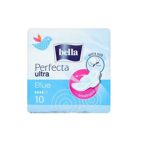 BELLA PERFECTA Podpaski ze skrzydełkami BLUE, 10 szt