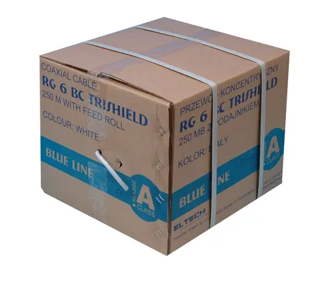 Kabel antenowy RG6 TRISHIELD LSZH ( karton 250m ) - Biały