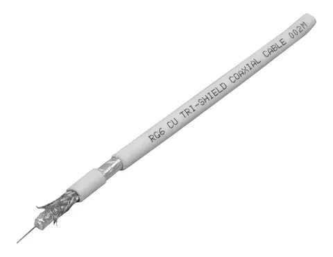 Kabel antenowy RG6U BC TriShield - Biały