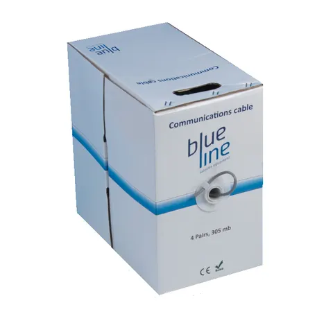 Kabel skrętka UTP kat.5e. Indoor. Karton 305 mb. Blue Line