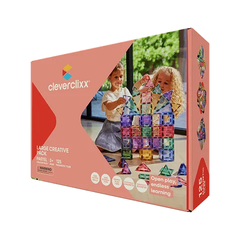 Klocki magnetyczne Large Creative Pack Pastel - 125 el. / Cleverclixx