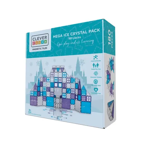 Klocki magnetyczne Mega Ice Crystal Pack - 180 el. / Cleverclixx