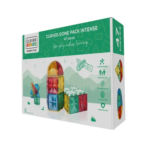 Klocki magnetyczne Curved Dome Pack Intense - 47 el. / Cleverclixx
