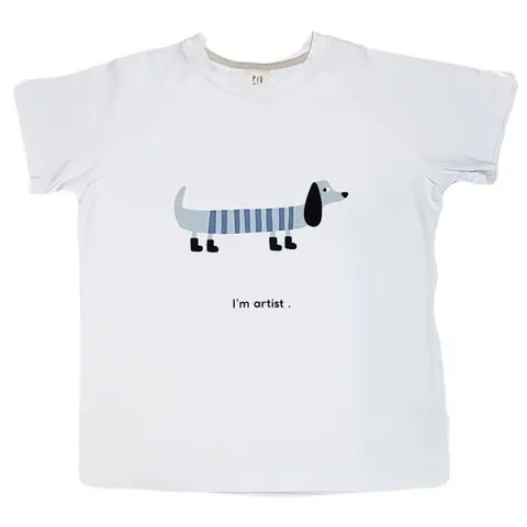 Koszulka 070-25 T-SHIRT WH DOG - WHITE