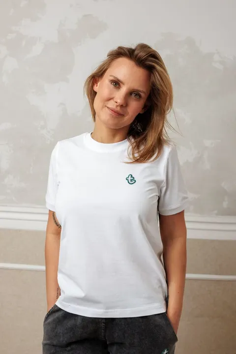 T-Shirt damski BIAŁY z zielonym logo