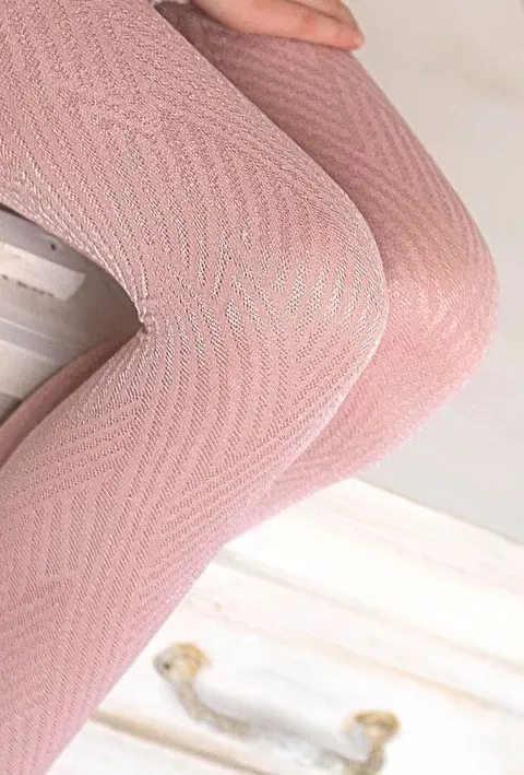 Rajstopki CLARIBEL z połyskującym nylonem 40 den COTTON CANDY brudny róż
