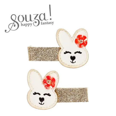 Spinki do włosów brokatowe króliczki Rena 2 szt. Souza! 107346