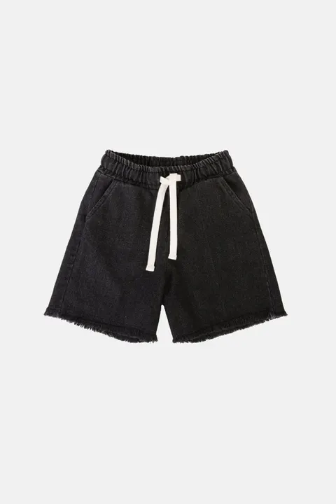 Szorty BLACK JEANS COMFOR FIT SHORTS RAW