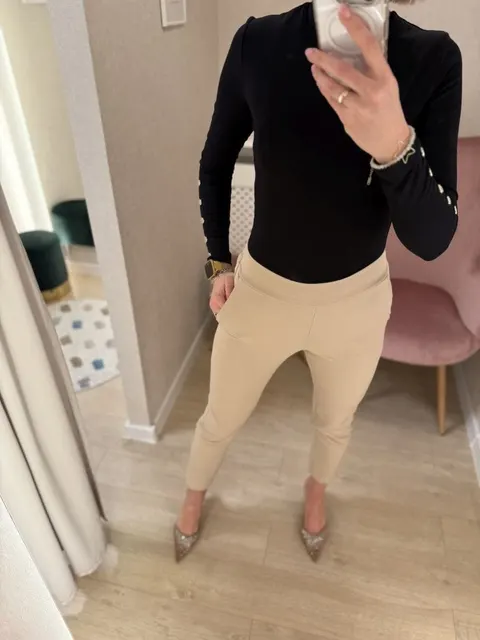 Spodnie cygaretki FERN beżowe -50%