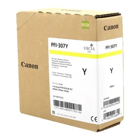 Tusz Canon PFI-307 Y | yellow - żółty | CF9814B001AA | ORYGINALNY